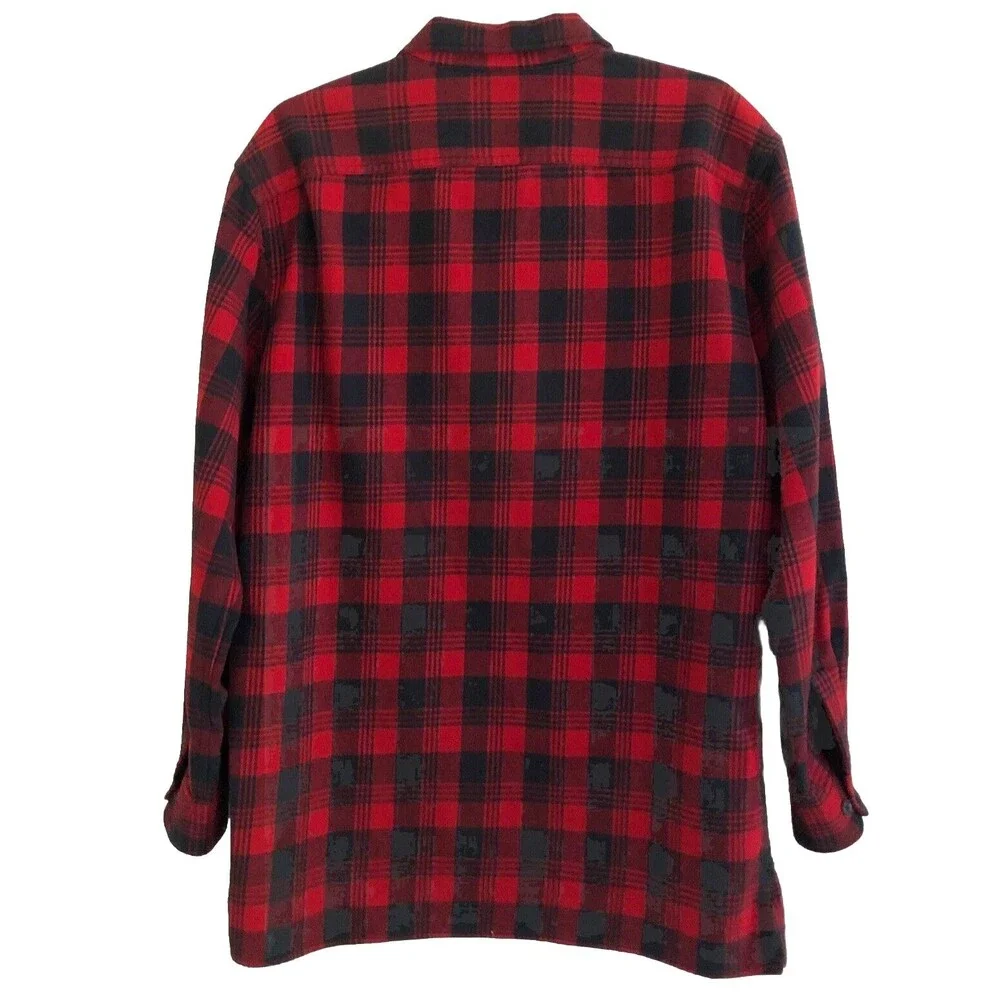 Polo Ralph Lauren Flannel Shirt Mens Size M Heavy Cotton Buffalo Plaid Cabincore